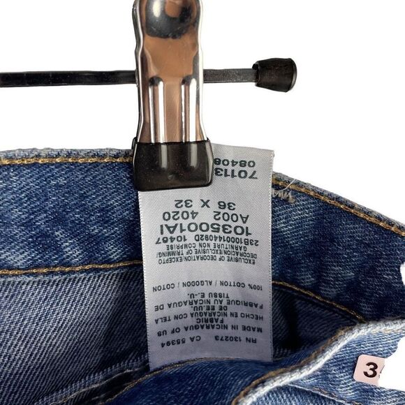 Wrangler Straight Jeans 36x32 Men’s Blue Pre-Owned [#3520] - Picture 4 of 5